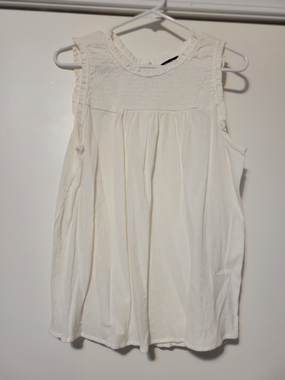 Wishlist Cream Sleeveless Ruffle Yoke Camisole